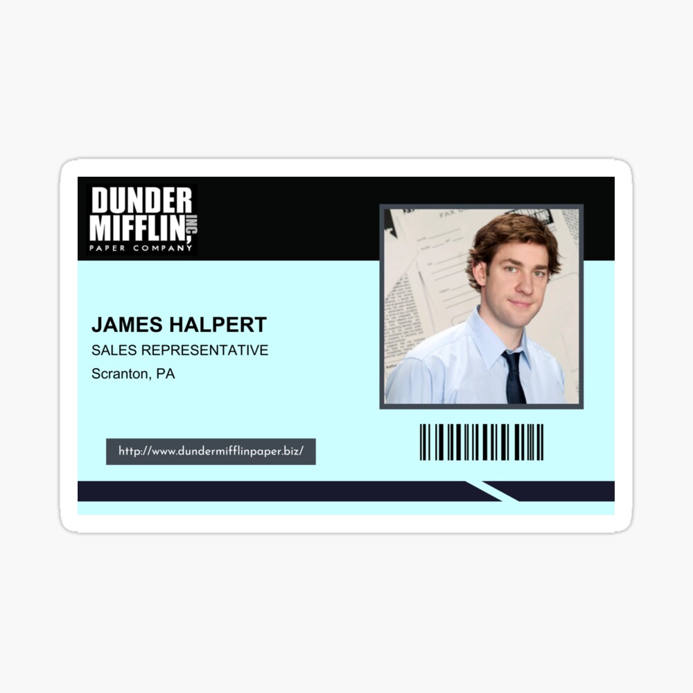  The Office Pam Halpert & Jim Halpert Dunder Mifflin Set of 2  ID Badges : Office Products