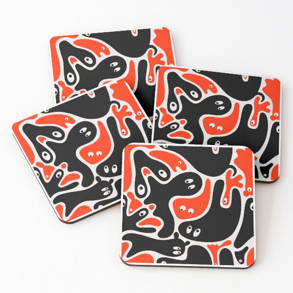 Item preview, Monster blobs in black and red designed and sold by Pia Kolle.