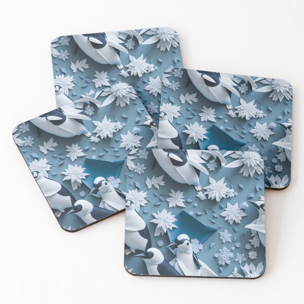 Item preview, Arctic Illusions: 4K Op Art Penguins in Snowflake Symphony designed and sold by AmazingLab.