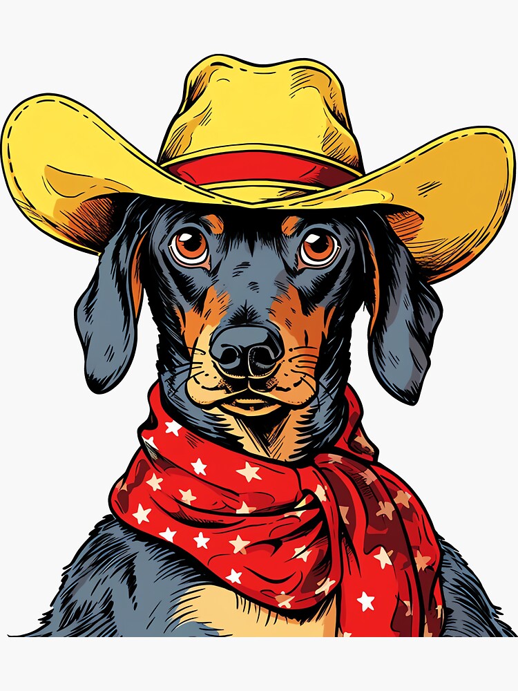 dessin de chien de cowboy