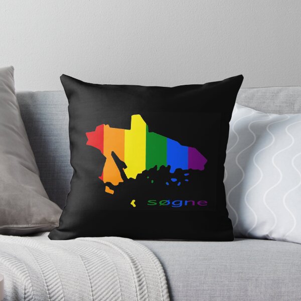 Rainbow mAps - Søgne Throw Pillow