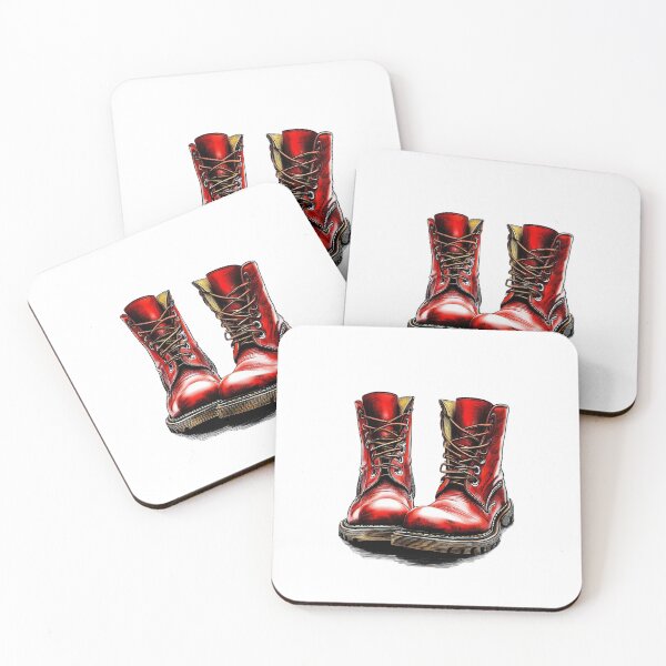 Item preview, Rock style leather red boots designed and sold by ArtvineBazaar.