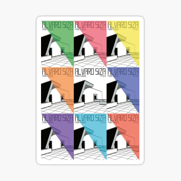 Alvaro Siza 4 - Triangle collage Sticker