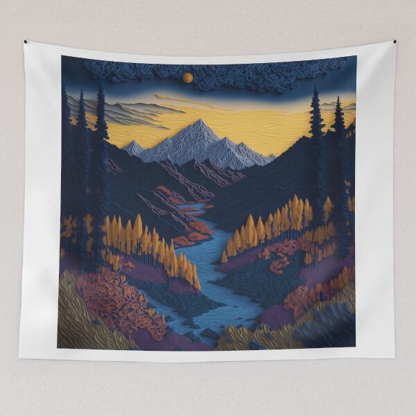 Item preview, Enchanted Denali: Paper Quilling Fantasy Landscape Inspired by Van Gogh designed and sold by RedArtG09.