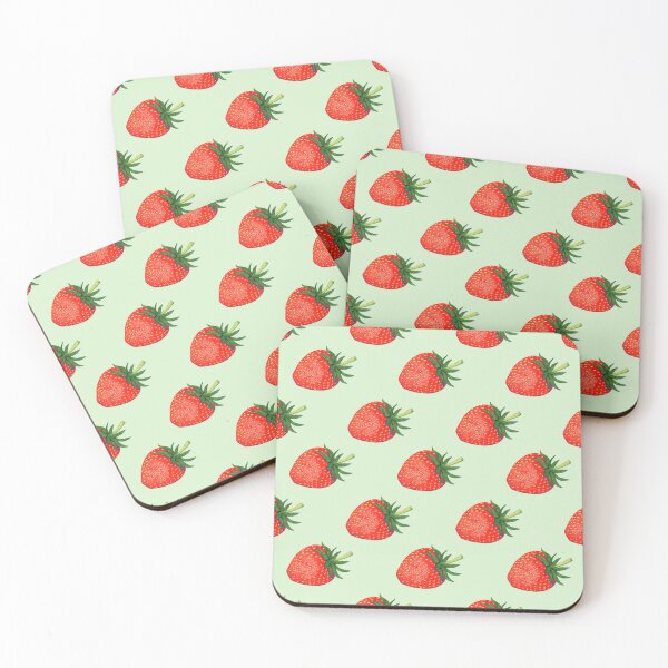 Item preview, Red strawberry risography retro illustration pattern designed and sold by EngineerGoC.