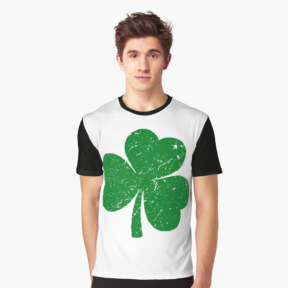 ETHKIA Mens St. Patrick's Day Shirt Green Shamrock Printed Casual