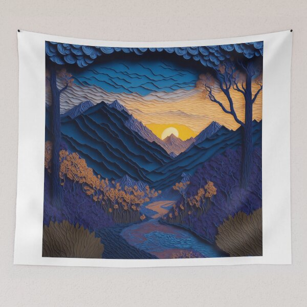 Item preview, Sunset Serenity: Hyperdetailed Paper Art of Denali National Park designed and sold by RedArtG09.