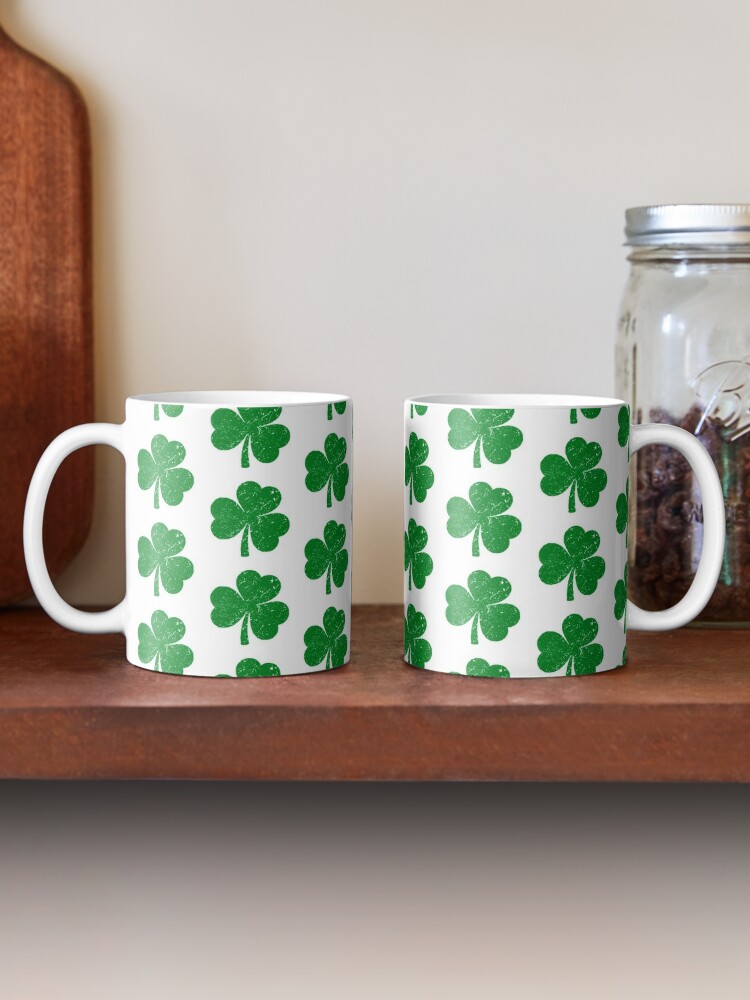 Irish Shamrock Spiral Ceramic Mug