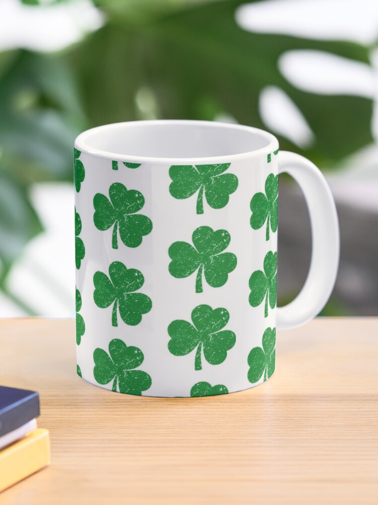 Irish Shamrock Spiral Ceramic Mug