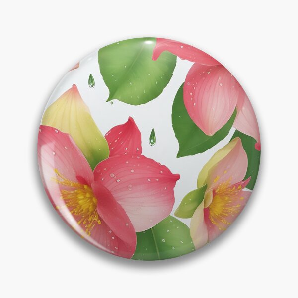 Aperçu de l'œuvre Gumamela inspired Flower Repeating Pattern: Capturing Dewy Garden Freshness créée et vendue par CharmingChic.