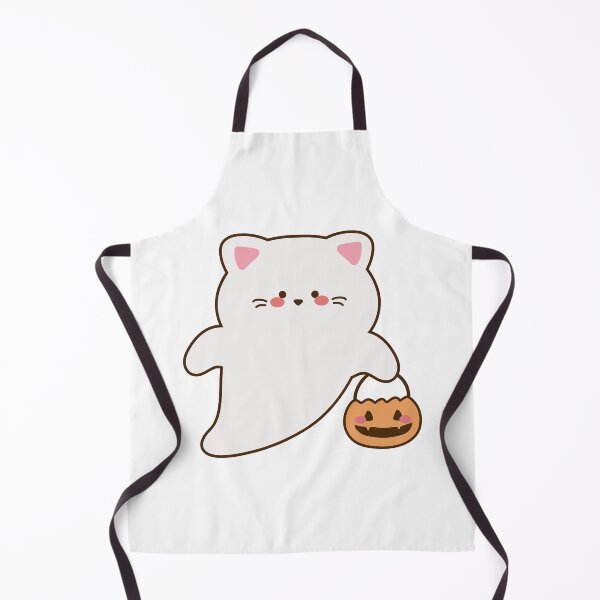 Item preview, The cute cat ghost holds a pumpkin basket designed and sold by NumbleRay.