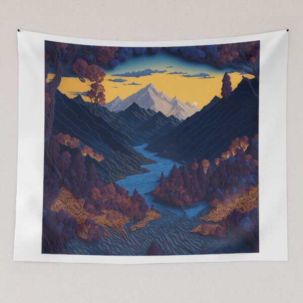 Item preview, Magical Paper Quilling: Pointillism Fantasy Landscape in Van Gogh's Style designed and sold by RedArtG09.