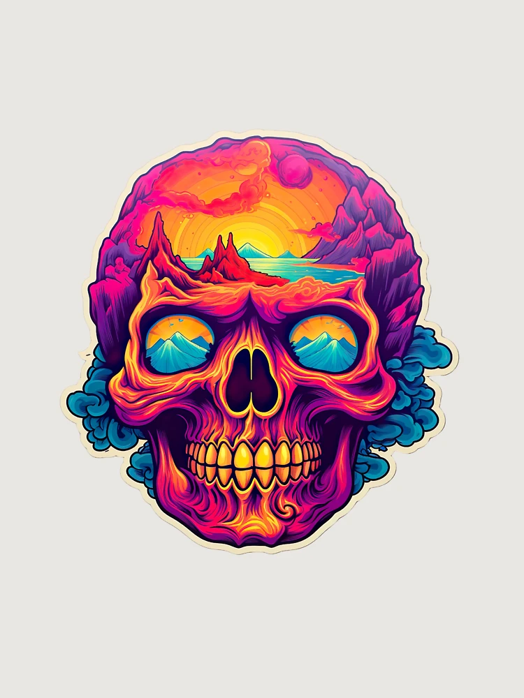 Thumbnail 6 of 6, Premium Oversized Hoodie, Skull In Color designed and sold by InkCreato.