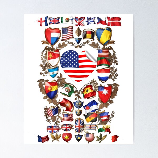 Item preview, International World Flags T-shirt, perfect for travelling designed and sold by designkom.