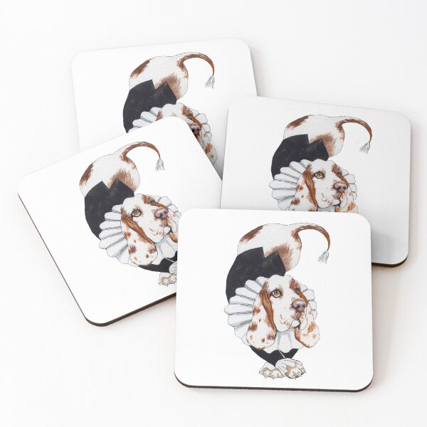 Item preview, Basset Hound wearing jabot designed and sold by Ekaterina Khozatskaya.
