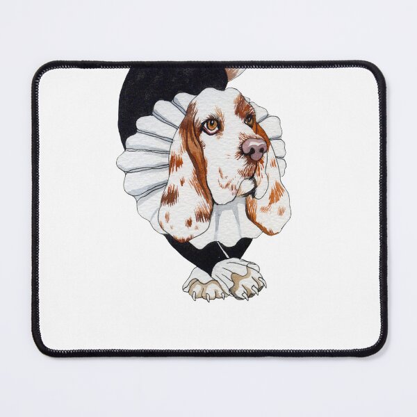 Item preview, Basset Hound wearing jabot designed and sold by Ekaterina Khozatskaya.