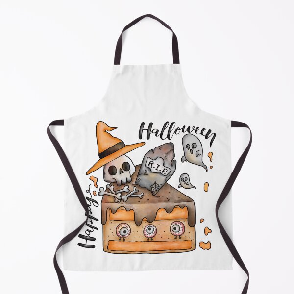Item preview, Happy Halloween cake in watercolor drawing.  designed and sold by JumpDrawArt.