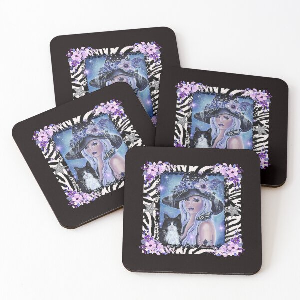 Item preview,  Witch with tuxedo cat art designed by Renee L. Lavoie designed and sold by Renee Lavoie.