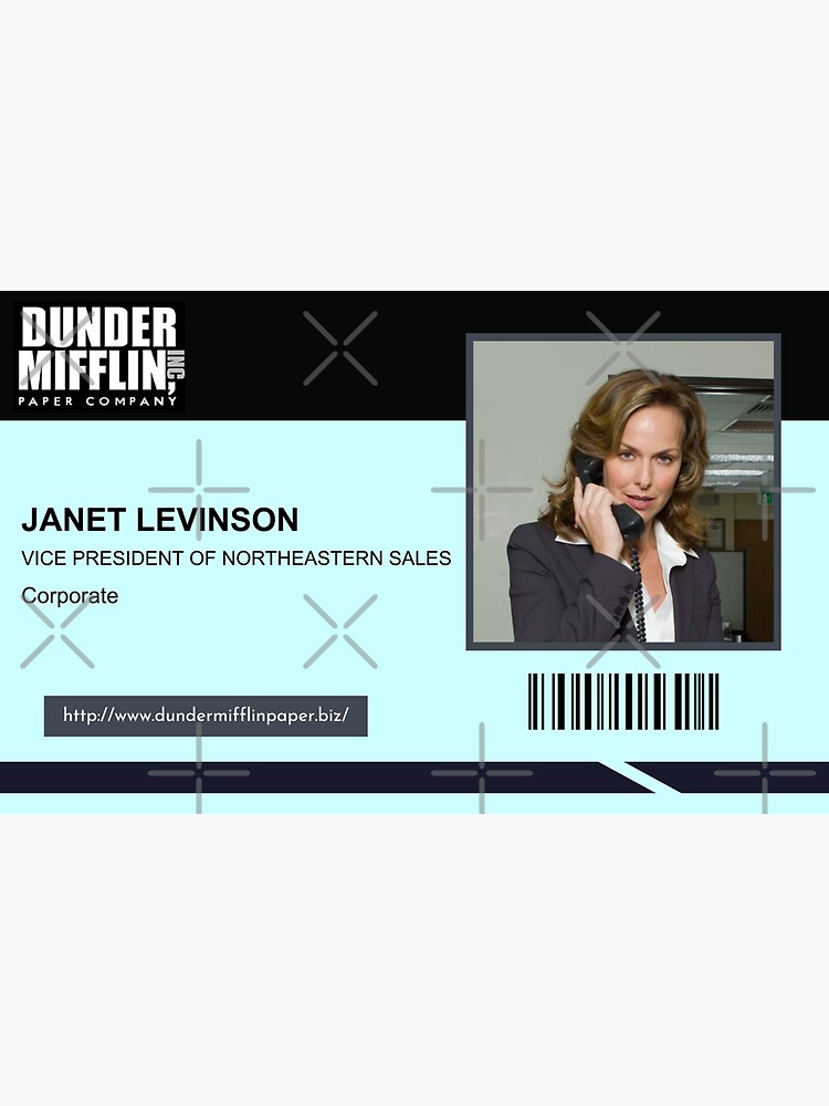 Jan Levinson Employee ID Dunder Mifflin - The Office TV Show Sticker for  Sale by Spoiler Alert Merch Store