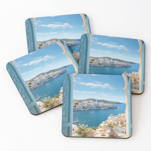 Item preview, Open window with a view to a beautiful Greek scenery designed and sold by MiraCleAI.