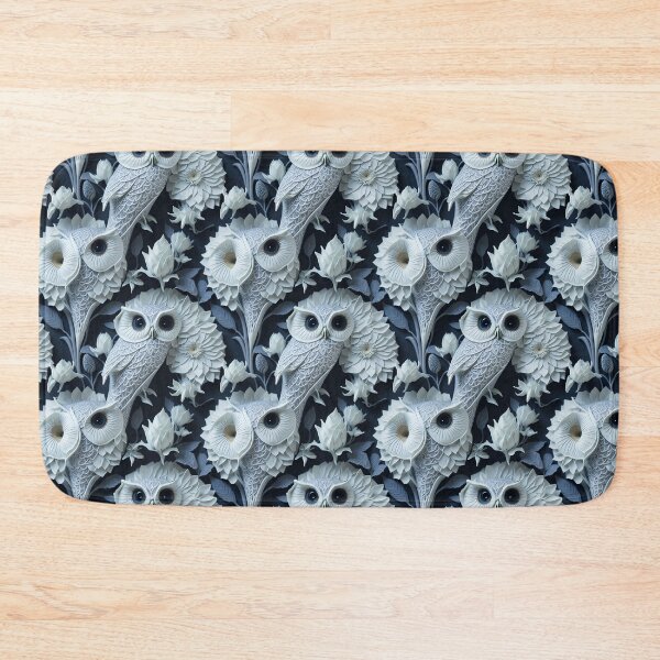 Item preview, Whispers of Illusion: Enigmatic Owls in Opulent Moonflower Tapestry designed and sold by AmazingLab.