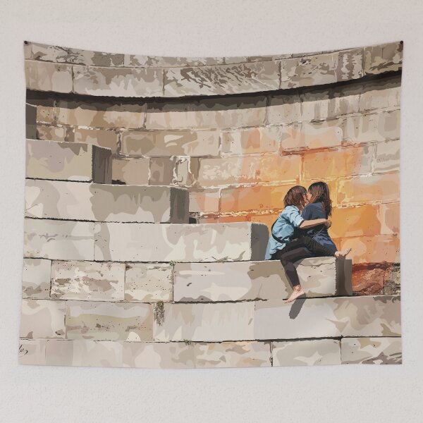 Item preview, Many Lovers Embrace Items - Paris Art Scene designed and sold by Billers Art.