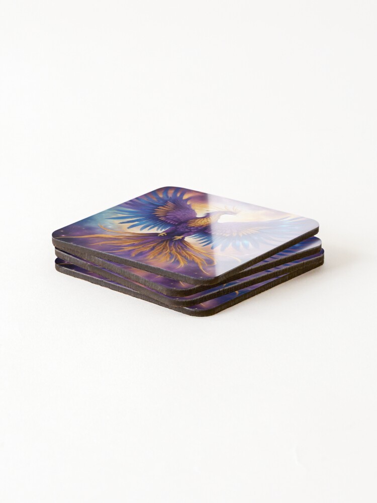 Thumbnail 4 of 5, Coasters (Set of 4), Galactic Phoenix Rising designed and sold by AbsoluteA.