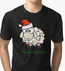 Fleece Navidad - Christmas Sheep Tri-blend T-Shirt