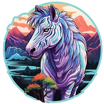 Artwork thumbnail, Azure Zebra by RiffraffDesigns