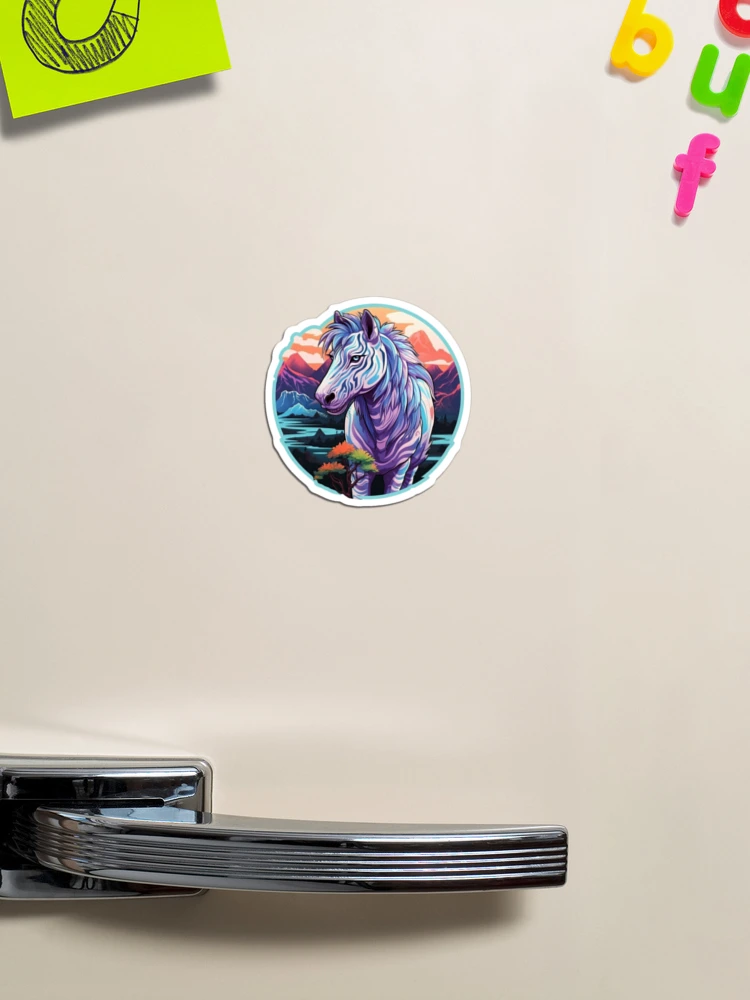 Thumbnail 1 of 3, Magnet, Azure Zebra designed and sold by RiffraffDesigns.