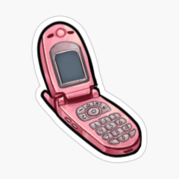 chanel flipphone pink phone sticker by @happyyouthclub