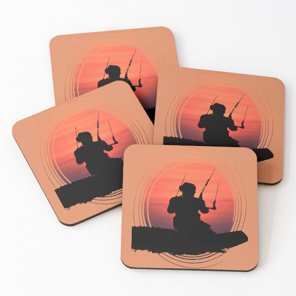 Item preview, Kitesurfer Surfing The Wave Artistic Silhouette And Sunset designed and sold by taiche.
