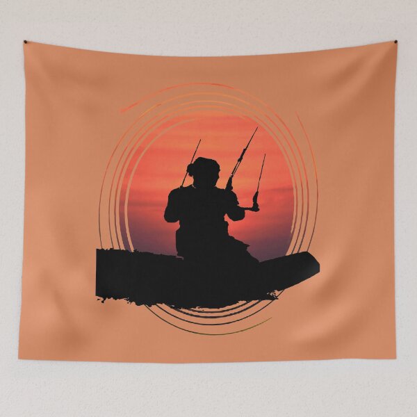 Item preview, Kitesurfer Surfing The Wave Artistic Silhouette And Sunset designed and sold by taiche.