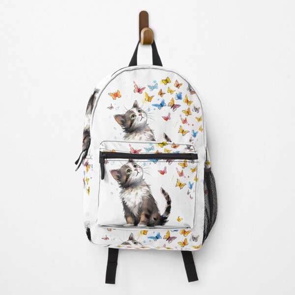Item preview, Fluttering Whiskers: Adorable Cat Artistry and the Colorful Butterfly Ballet designed and sold by AlienSkinEyes.