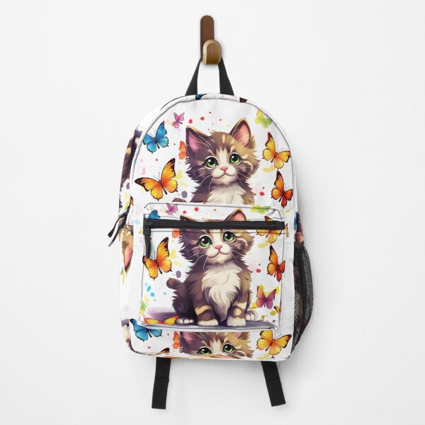 Item preview, Fluttering Whiskers: Adorable Cat Artistry and the Colorful Butterfly Ballet designed and sold by AlienSkinEyes.
