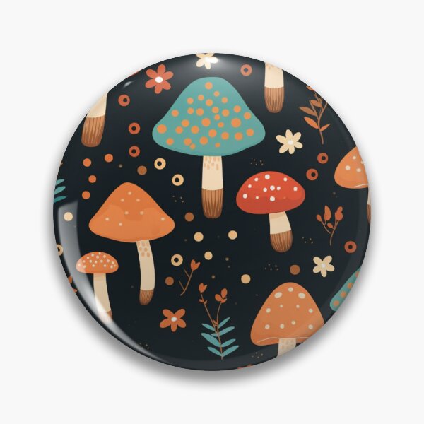 Item preview, Mushrooms Red Blue Orange Seamless Pattern designed and sold by AerinDigital.