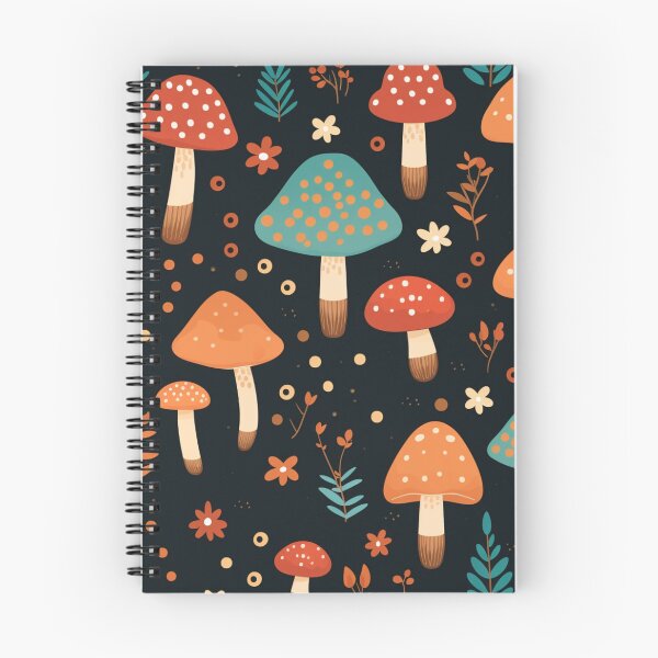 Item preview, Mushrooms Red Blue Orange Seamless Pattern designed and sold by AerinDigital.