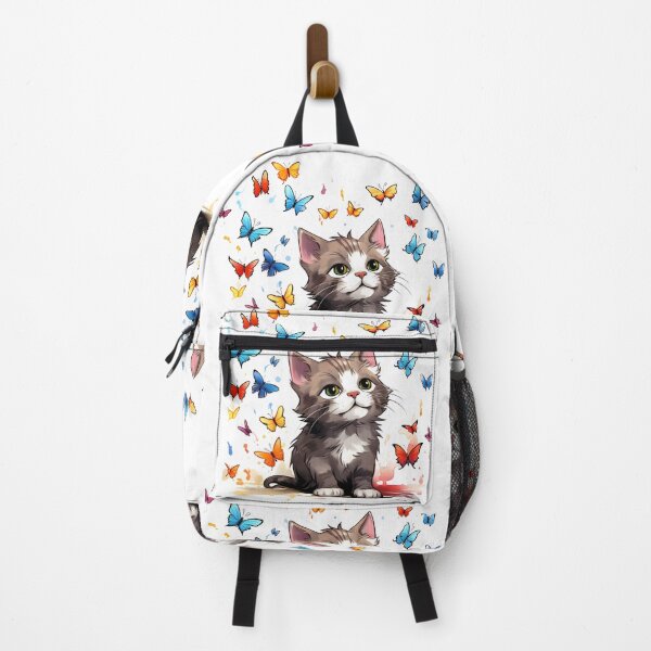 Item preview, Fluttering Whiskers: Adorable Cat Artistry and the Colorful Butterfly Ballet designed and sold by AlienSkinEyes.