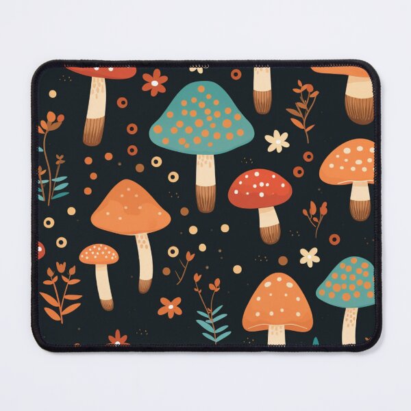 Item preview, Mushrooms Red Blue Orange Seamless Pattern designed and sold by AerinDigital.