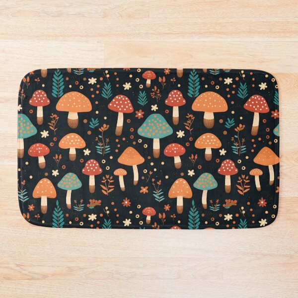 Item preview, Mushrooms Red Blue Orange Seamless Pattern designed and sold by AerinDigital.