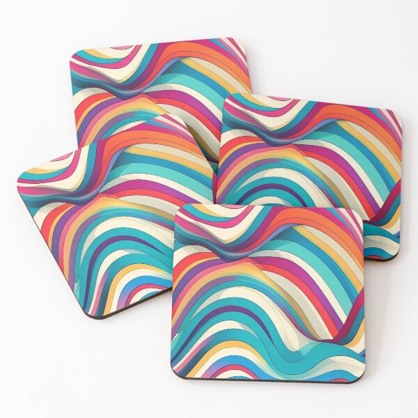 Item preview, Rhythmic Rainbow Waves - Modern Artistry in Dynamic Patterns designed and sold by Freak-Scene.