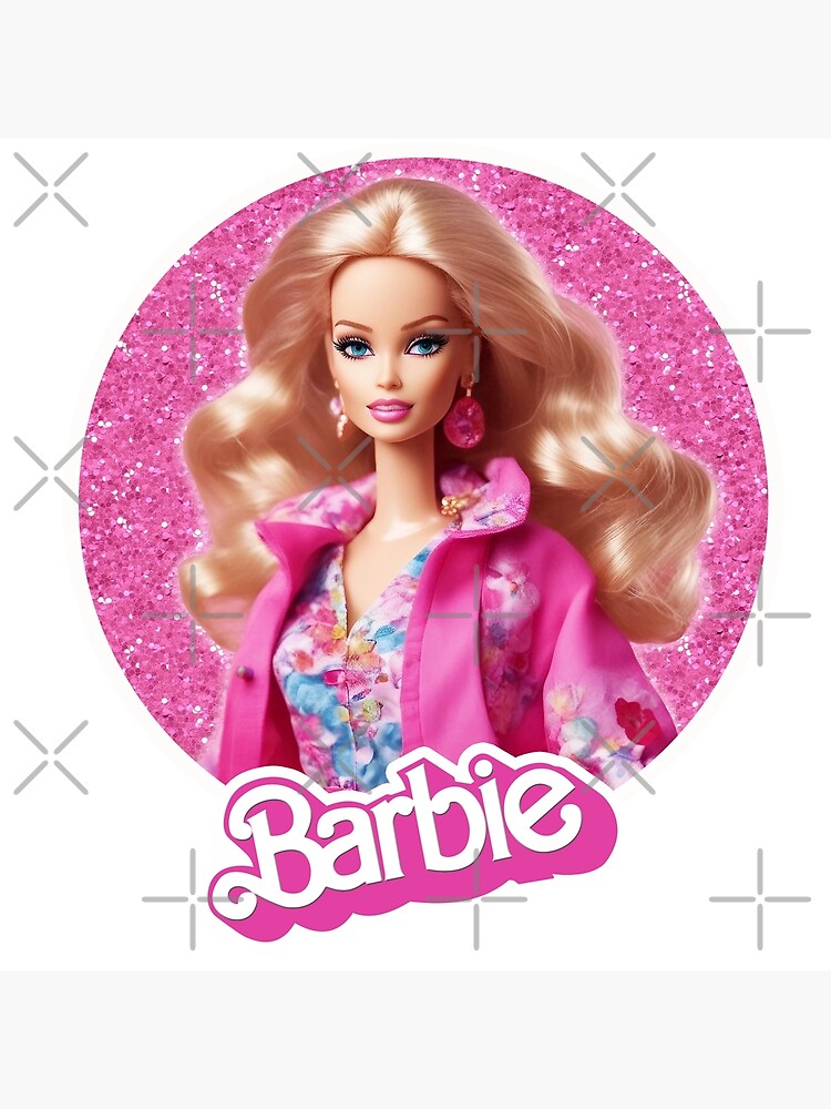 Barbie background. Pink shape seamless pattern. Trendy Barbiecore