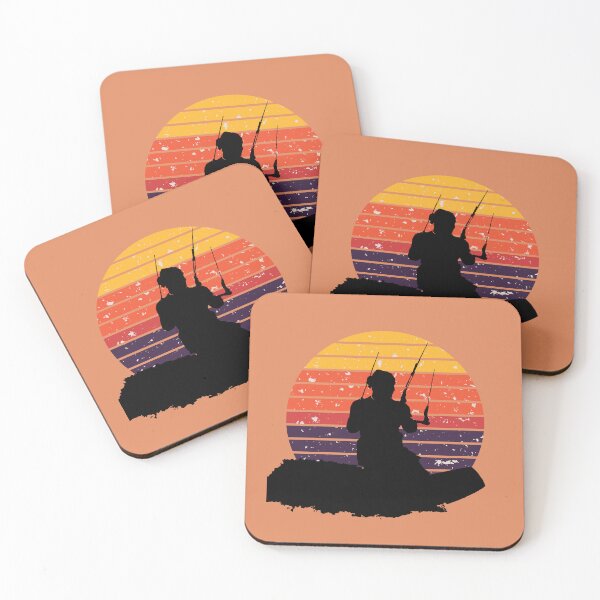 Item preview, Kitesurfer Surfing The Wave Artistic Silhouette Retro Sunset designed and sold by taiche.