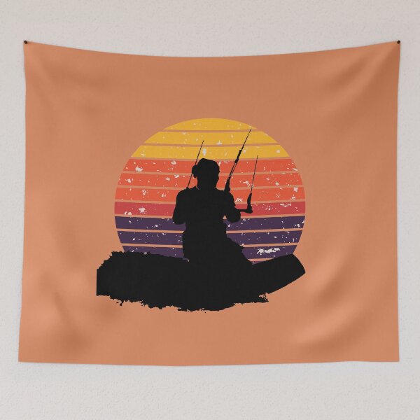 Item preview, Kitesurfer Surfing The Wave Artistic Silhouette Retro Sunset designed and sold by taiche.