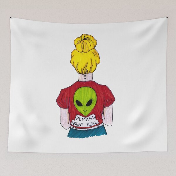 Item preview, Humans Arent Real Funny Alien Extraterrestrial Design Art Quotes designed and sold by HighArtDesigns.