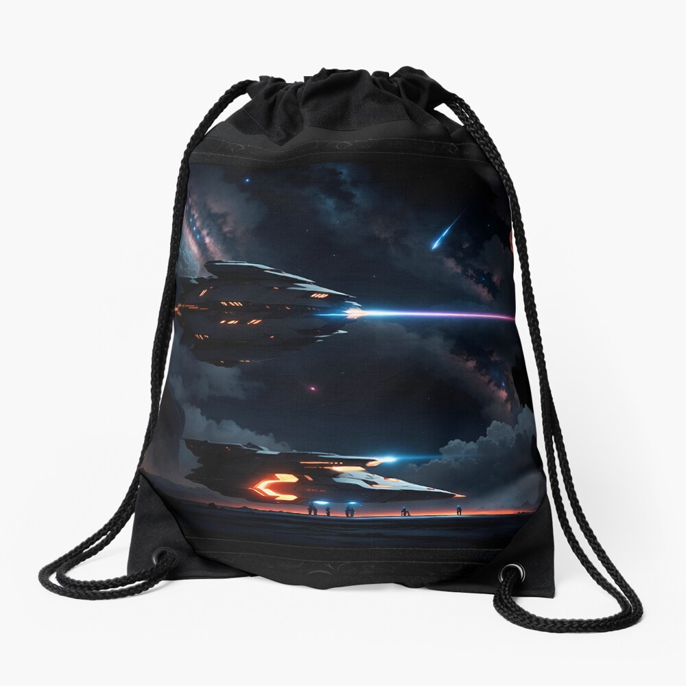 The Exploration Of Alpha Sigma M1735825 Sci-Fantasy AI Concept Art by Xzendor7 Decorative Draw String Bag
