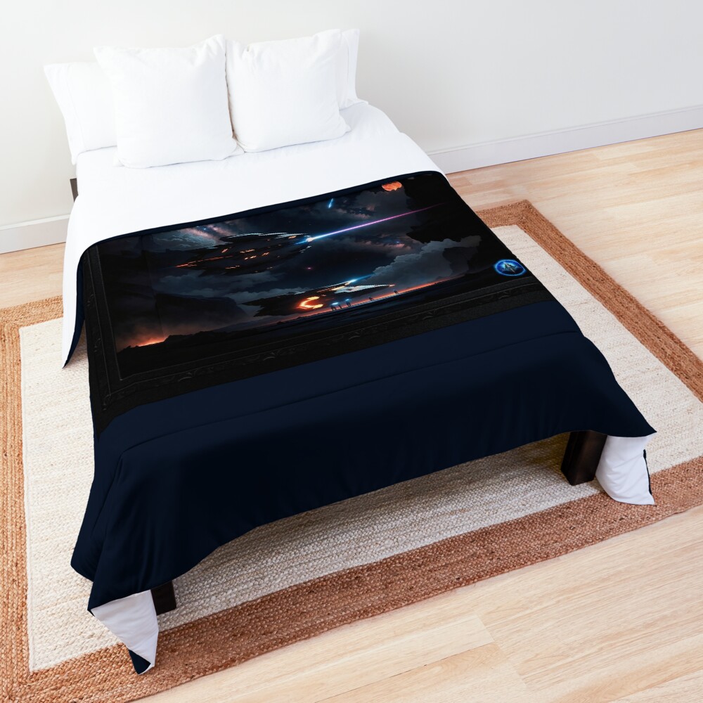 The Exploration Of Alpha Sigma M1735825 Sci-Fantasy AI Concept Art by Xzendor7 Decorative Comforter