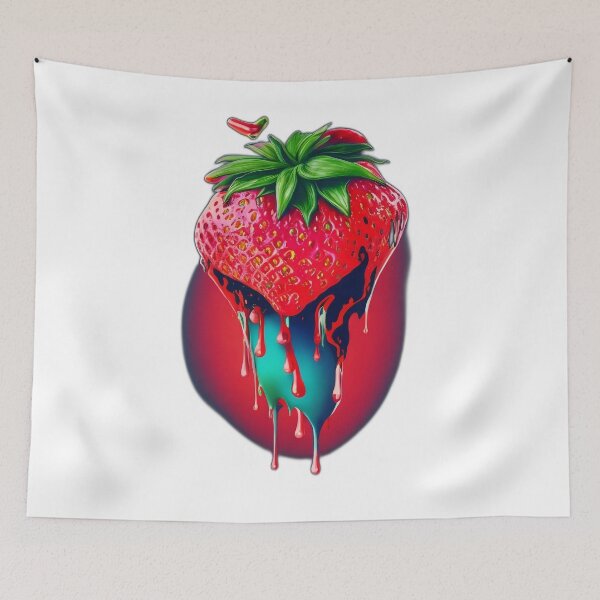 Item preview, Pop Art Strawberry Splash - Vibrant Expression of a Bleeding Fruit designed and sold by Freak-Scene.