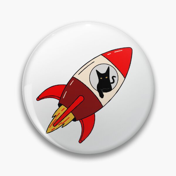 Item preview, Black Cat Looks Out The Window Of A Red Rocket designed and sold by Coffee Lifestyle.
