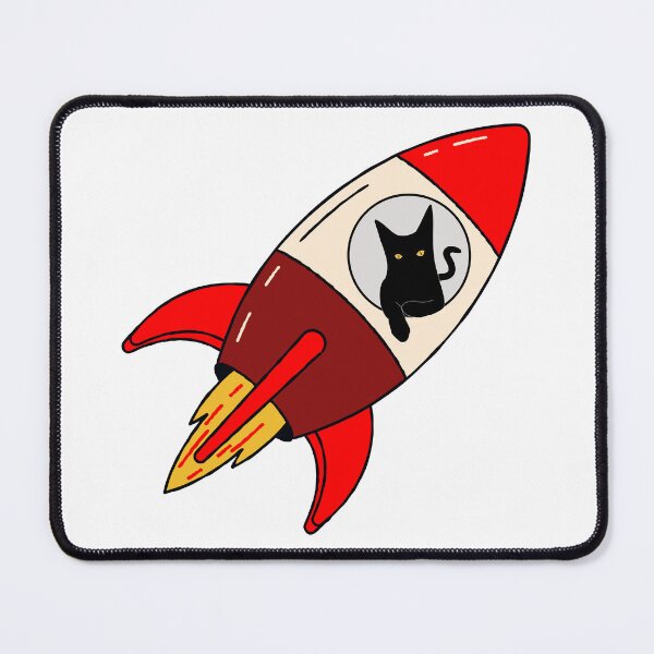 Item preview, Black Cat Looks Out The Window Of A Red Rocket designed and sold by Coffee Lifestyle.